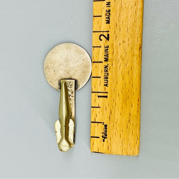 Vintage Sterling Silver Aztec Mayan Sun Calendar Tie Clip 925 - Picture 8 of 13